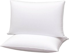 Flat Ultra Thin Bed Pillows Standard Size Pillow Set of 2 Extra Soft down Altern