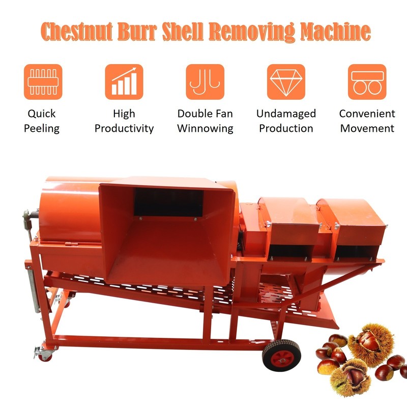  ﻿ 220V Automatic Chestnut Spiny Husk Peeler Sheller 800-1000kg/h w/ Double Fan gallery