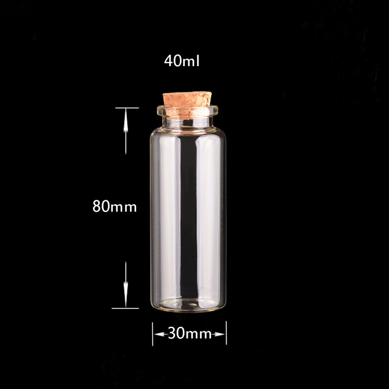 20pcs 30mm Transparent Multi Purpose Mini Empty Jars Glass with Corks Bottles gallery