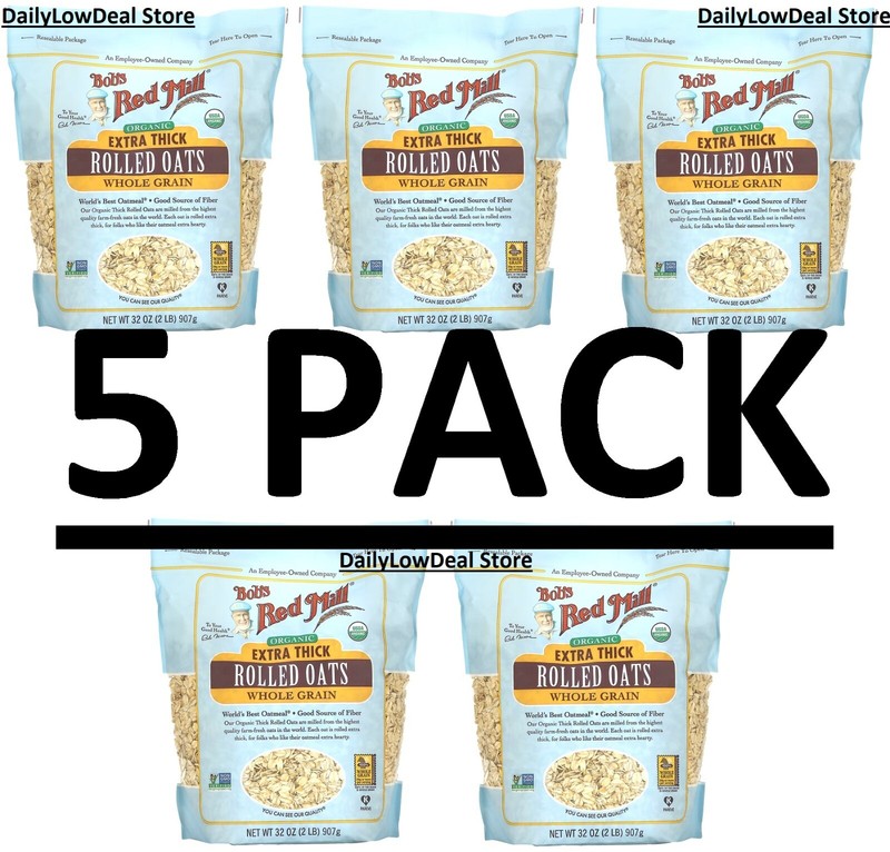 6 PACK - Bob's Red Mill Organic Extra Thick Rolled Oats 32 oz Pkg gallery