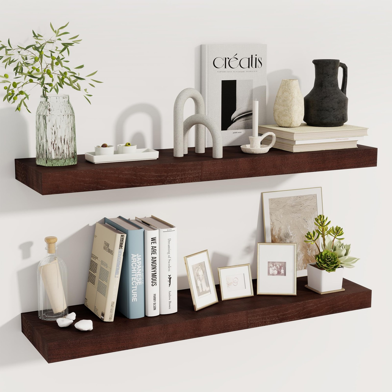 Fuqing Floating Shelves For - 36 Inch Mahogany Shelves Set Of 2-36 Inch Wide X gallery