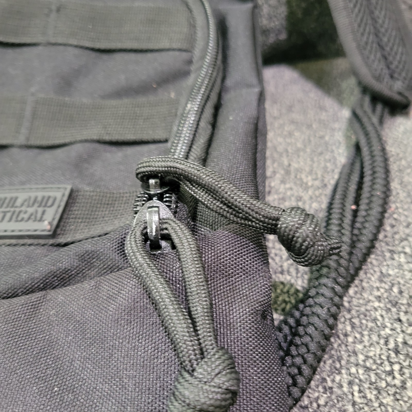 Highland Tactical Back Pack Bag with Drawstring Mesh Shoulder Straps Black 3
