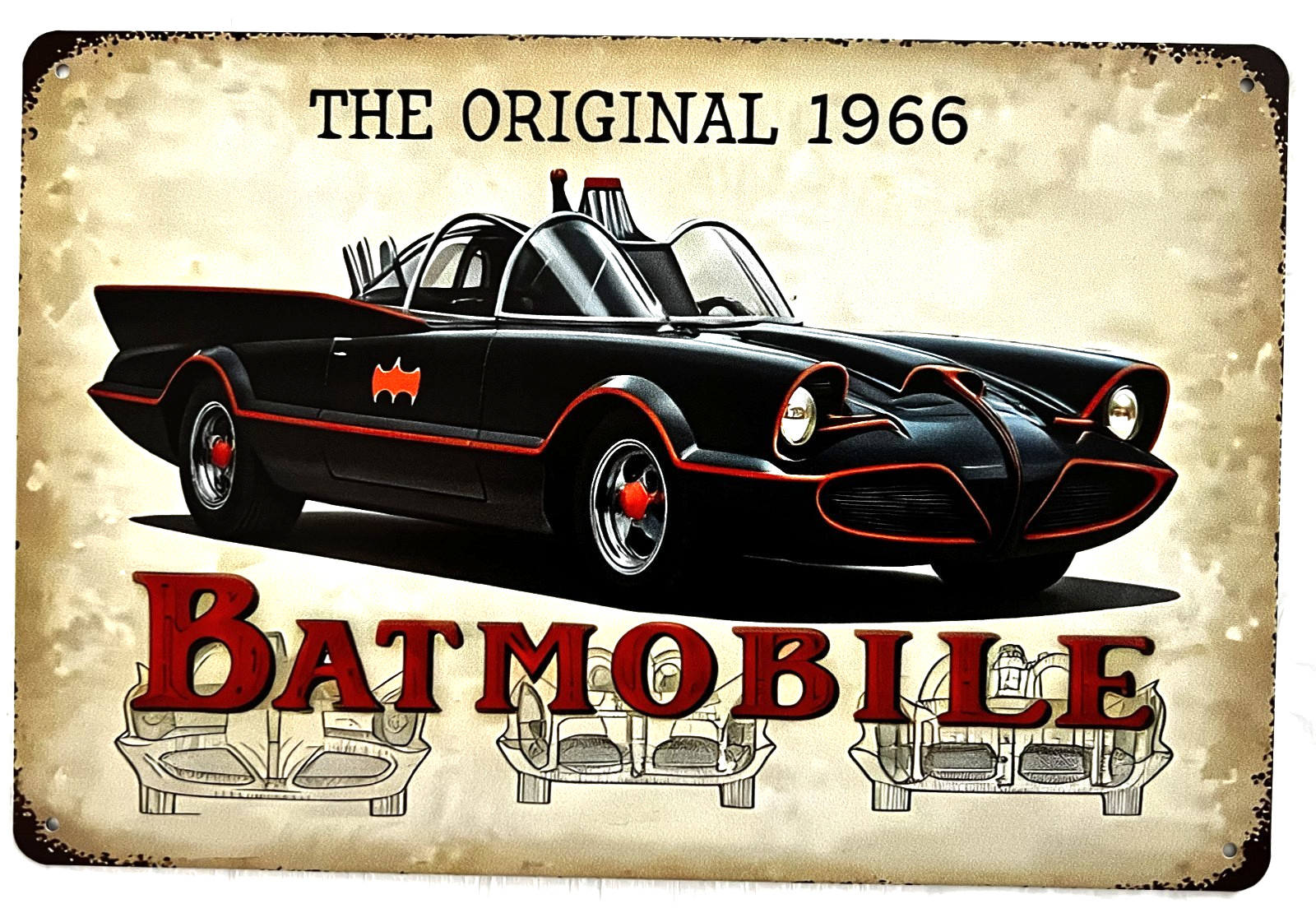 Batmobile Tin Sign (Batman Robin Dark Knight Joker Riddler Batgirl Gotham) W55 gallery