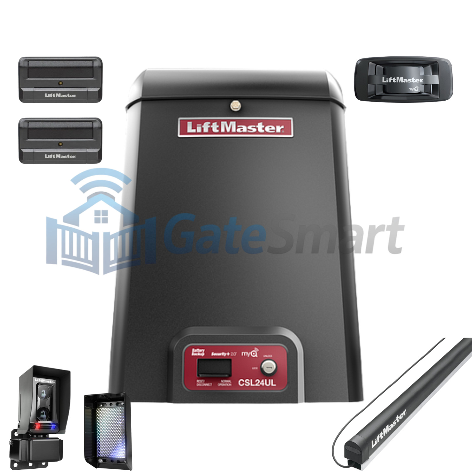 LiftMaster CSL24UL Slide Gate Operator Kit, 2 811LMX Remotes & MyQ 828LM Gateway gallery
