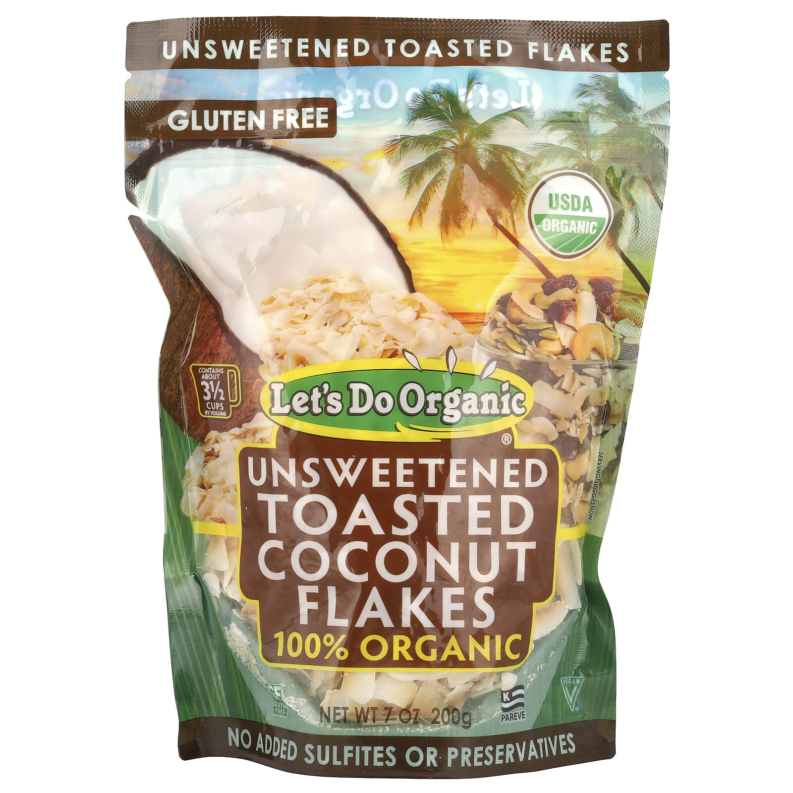 Let's Do Organic, 100% Organic Unsweetened Toasted Coconut Flakes, 7 oz (200 g) gallery
