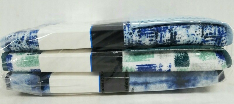 3-Pack Mainstays Dish Drying Mats Box Grid Tie-Dye Brush Stroke 13.5" x 21" New gallery
