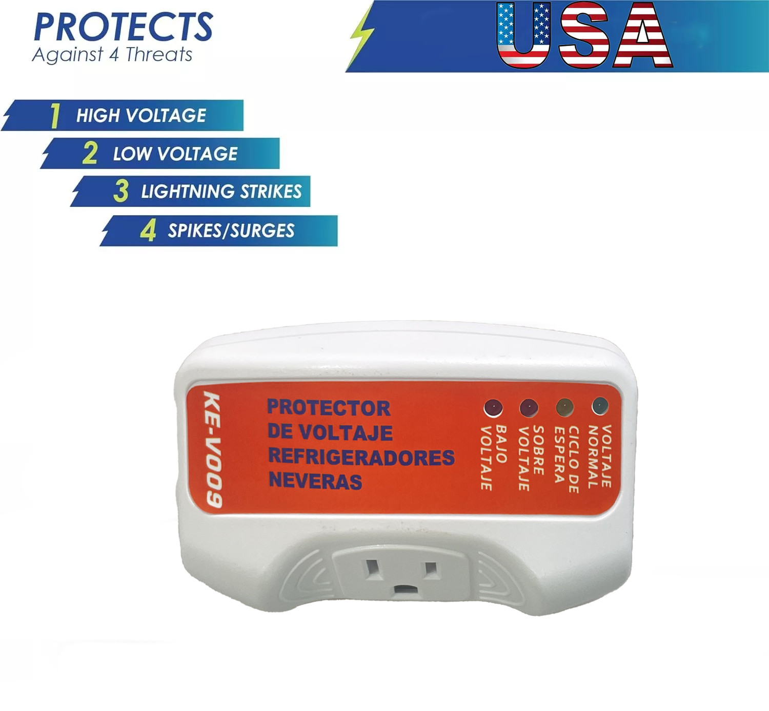 120V US Plug Surge Voltage Protector Power Sockets Refrigerator Appliance Home gallery