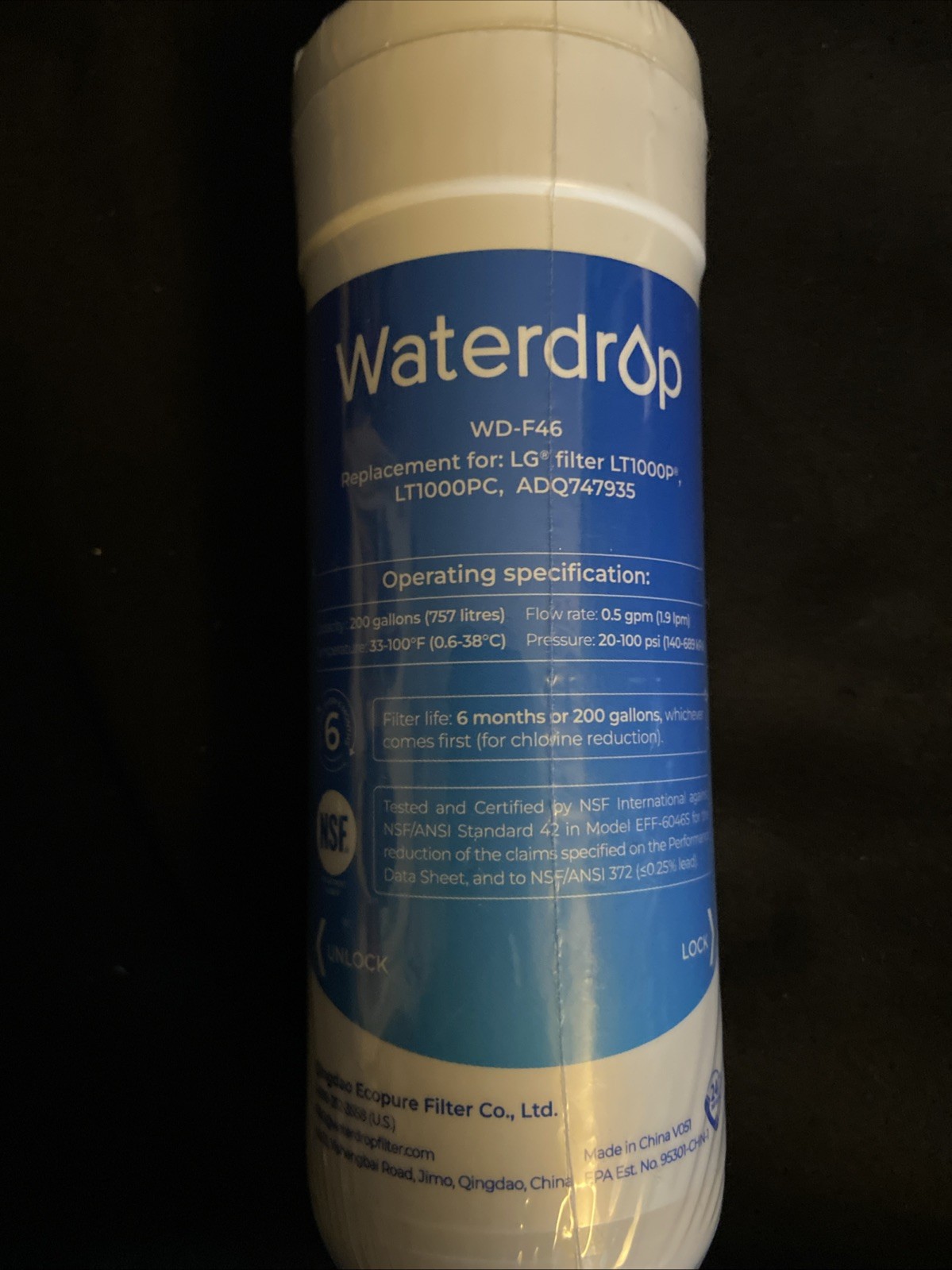 Waterdrop Model WD-F46 Refrigerator Water Filter Replacement gallery