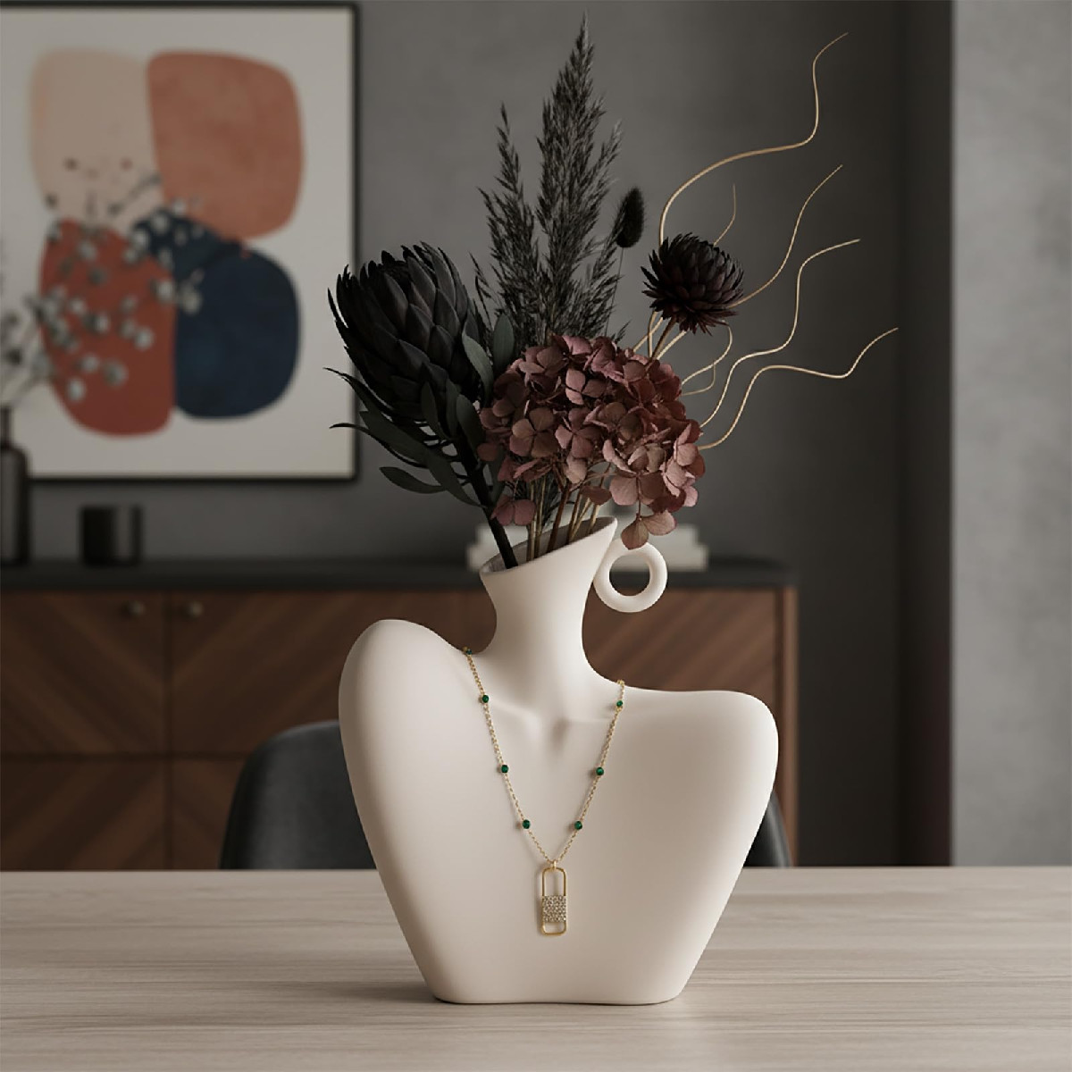 Decovlog Ceramic Vase Human Body Vase For Home Decor Modern Minimalist Boho gallery