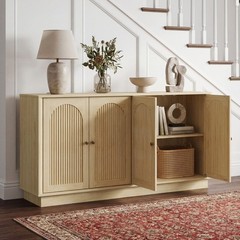 Sideboard Buffet Cabinet with Storage, Modern Accent Cabinet with Arched Doors