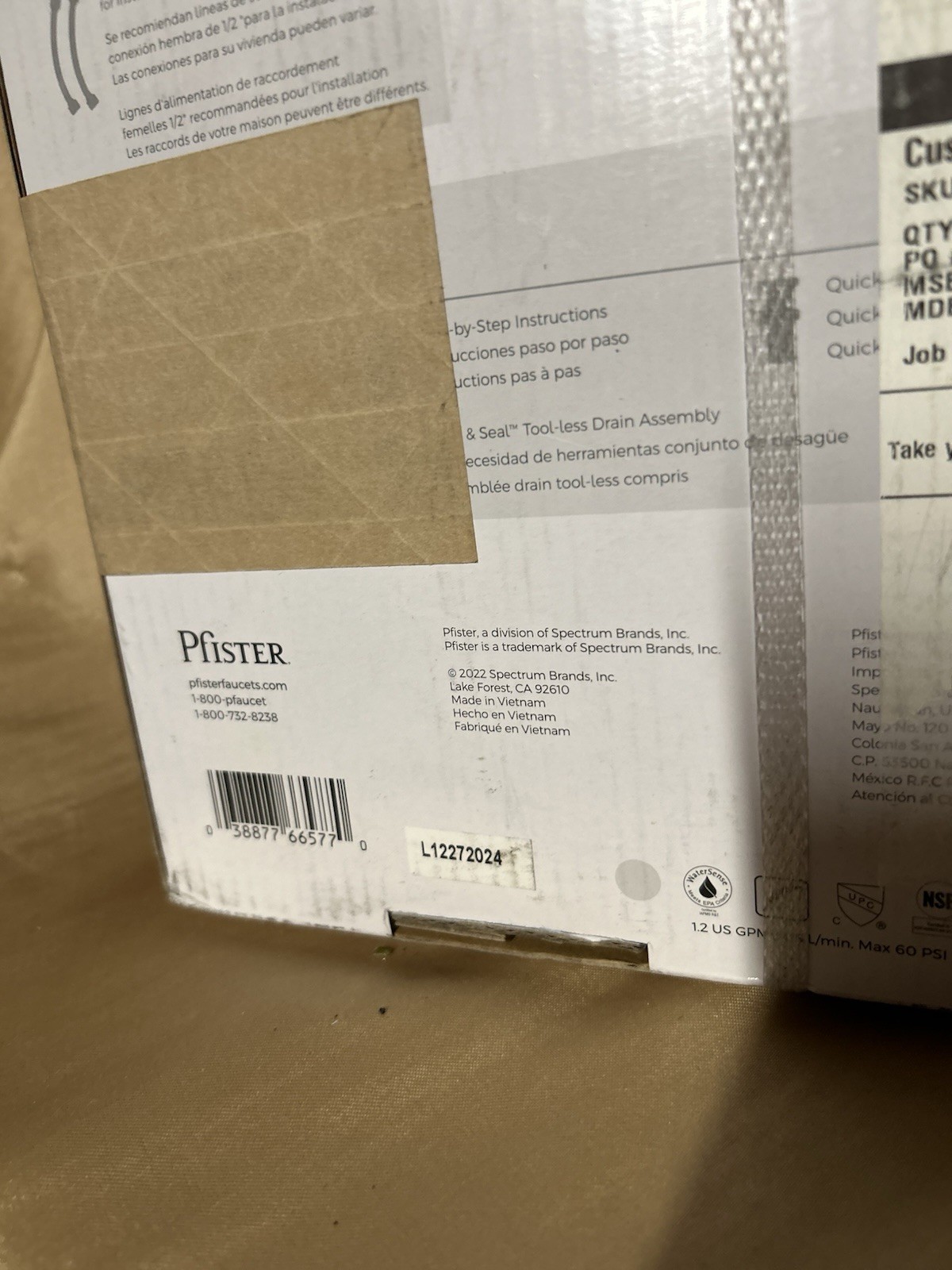 Unopened! Pfister LADERA Bathroom WIDESPREAD BRUSHED GOLD finish Faucet gallery