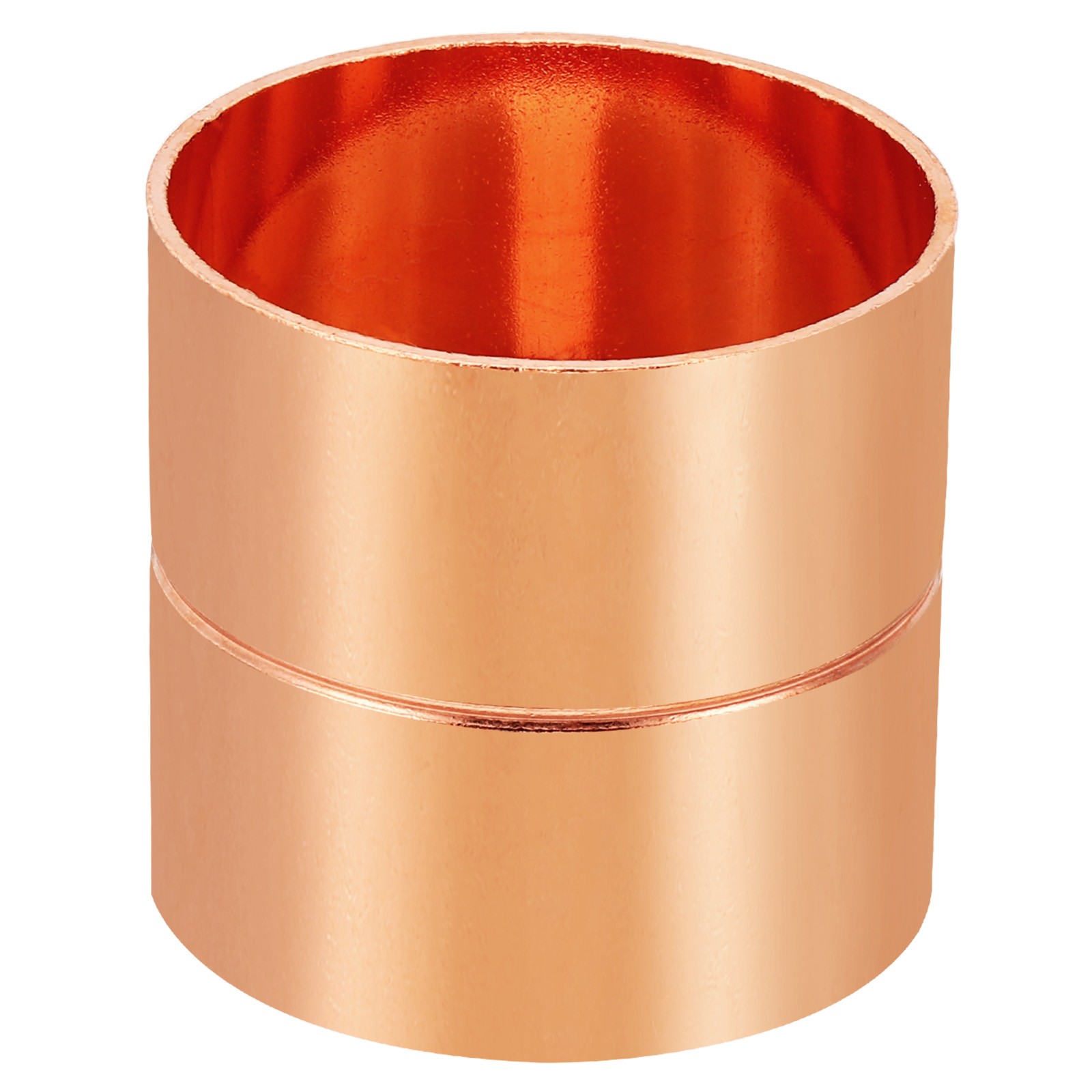 2-1/8" ID Copper Coupling Fittings Rolled Tube Stop Straight Pipe Welding Joint gallery