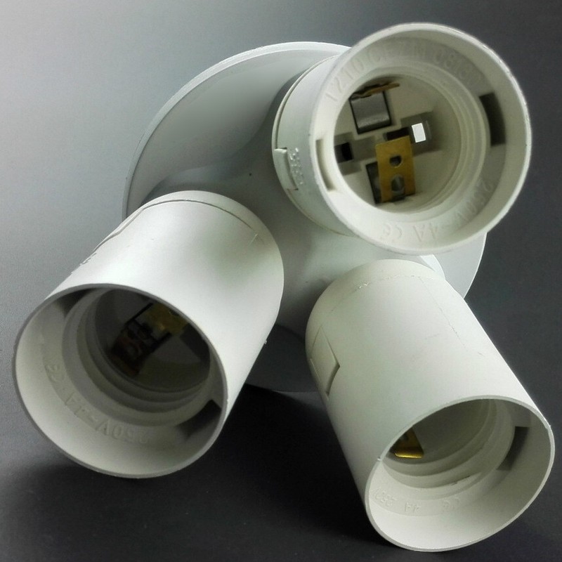 3 to 1 Light Socket E26 Splitter Lamp Base Adapter for Standard LED & CFL Bulbs gallery