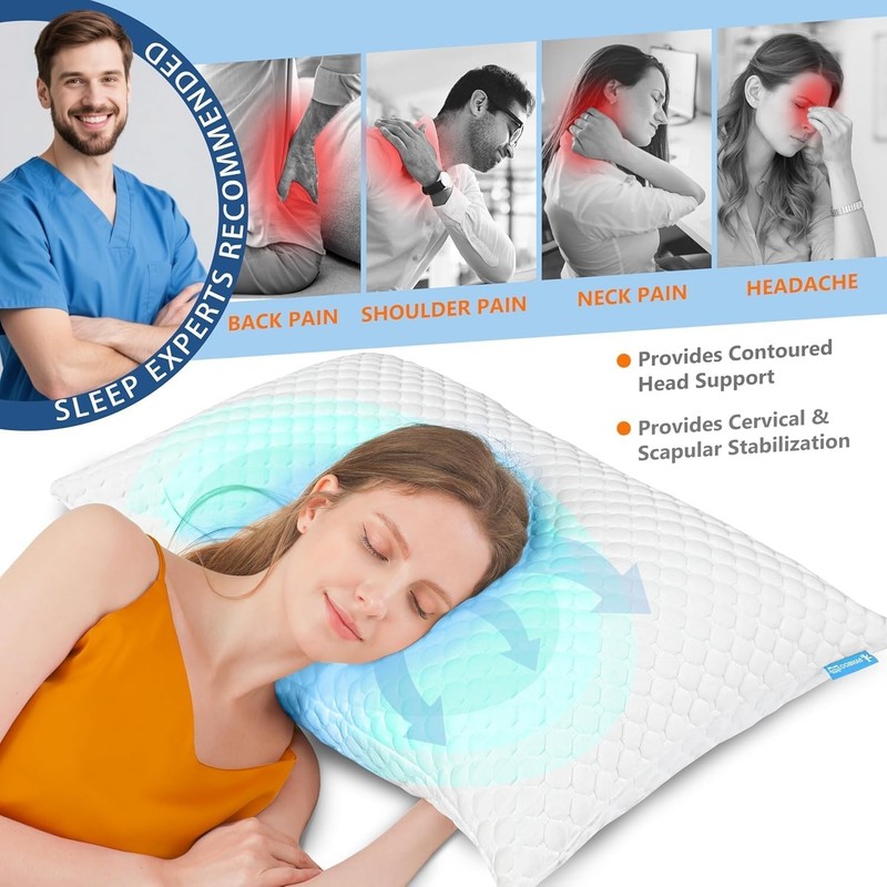 Dual-Temperature Adjustable Cooling Pillow - Standard Size, Breathable Comfort gallery
