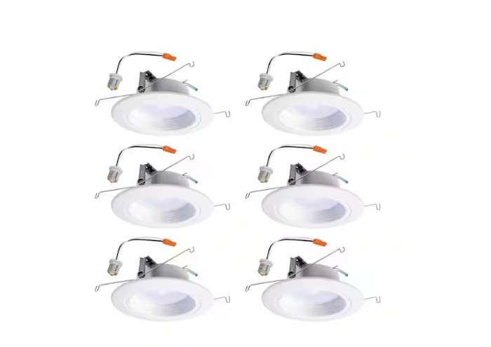 RL 5/6" 2700K Integrated LED White Recessed Light Retrofit Trim 90 CRI 6-Pack gallery