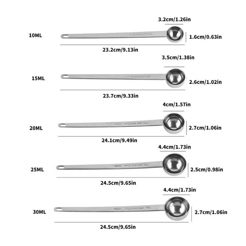 304Stainless Steel Long Coffee Spoon Measuring Spoon 10ml/15ml/20ml/25ml/30ml gallery