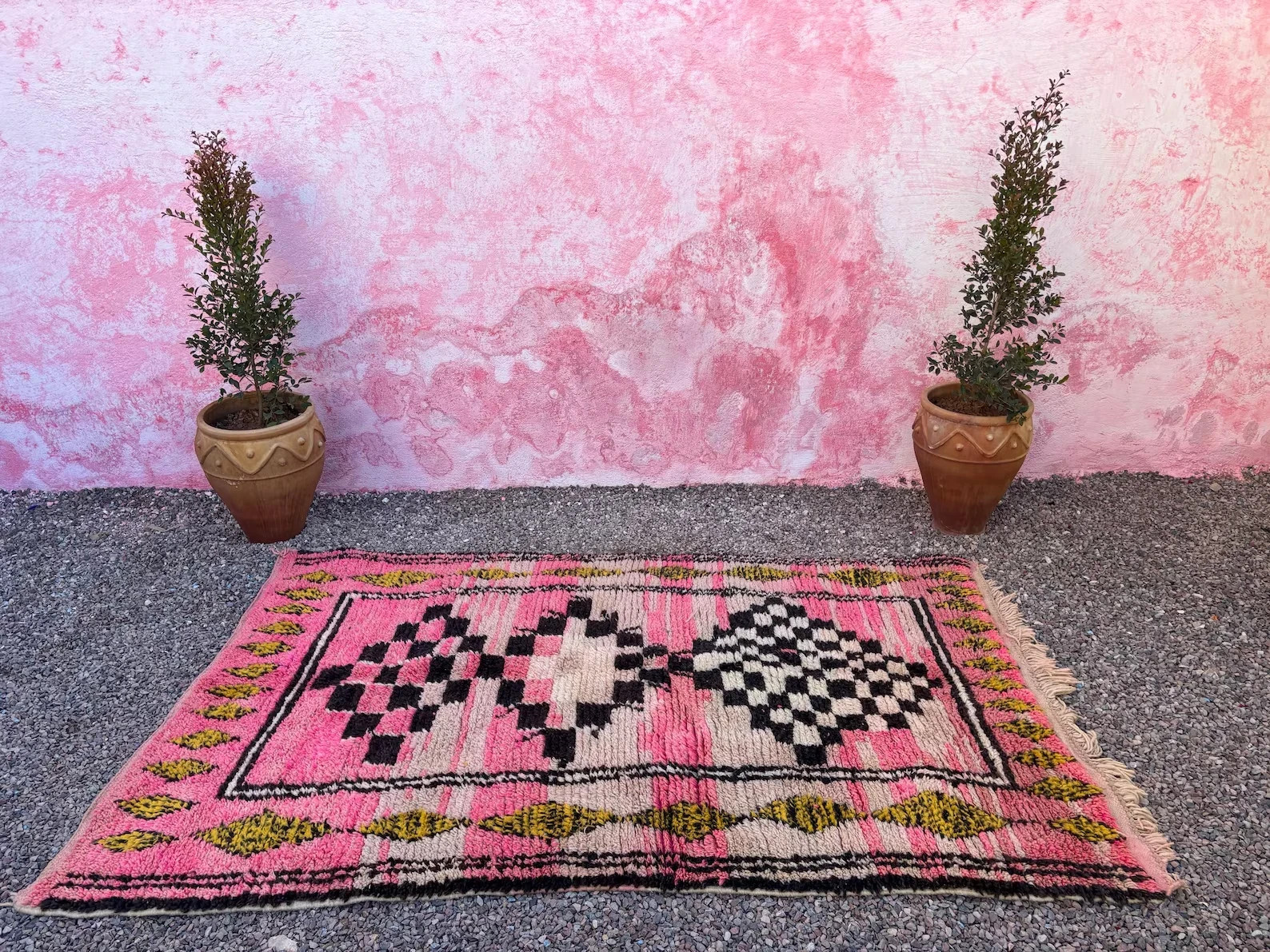 Pink moroccan rug-Moroccan Boujaad Rug - Handmade Rug - Custom Moroccan Rug 9x10 gallery