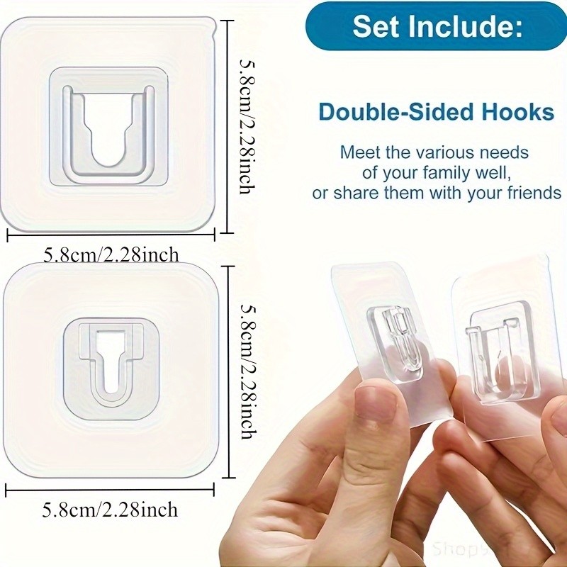 Double-Sided Adhesive Wall Hooks, Suction Cup, No-Drill for Home Office gallery