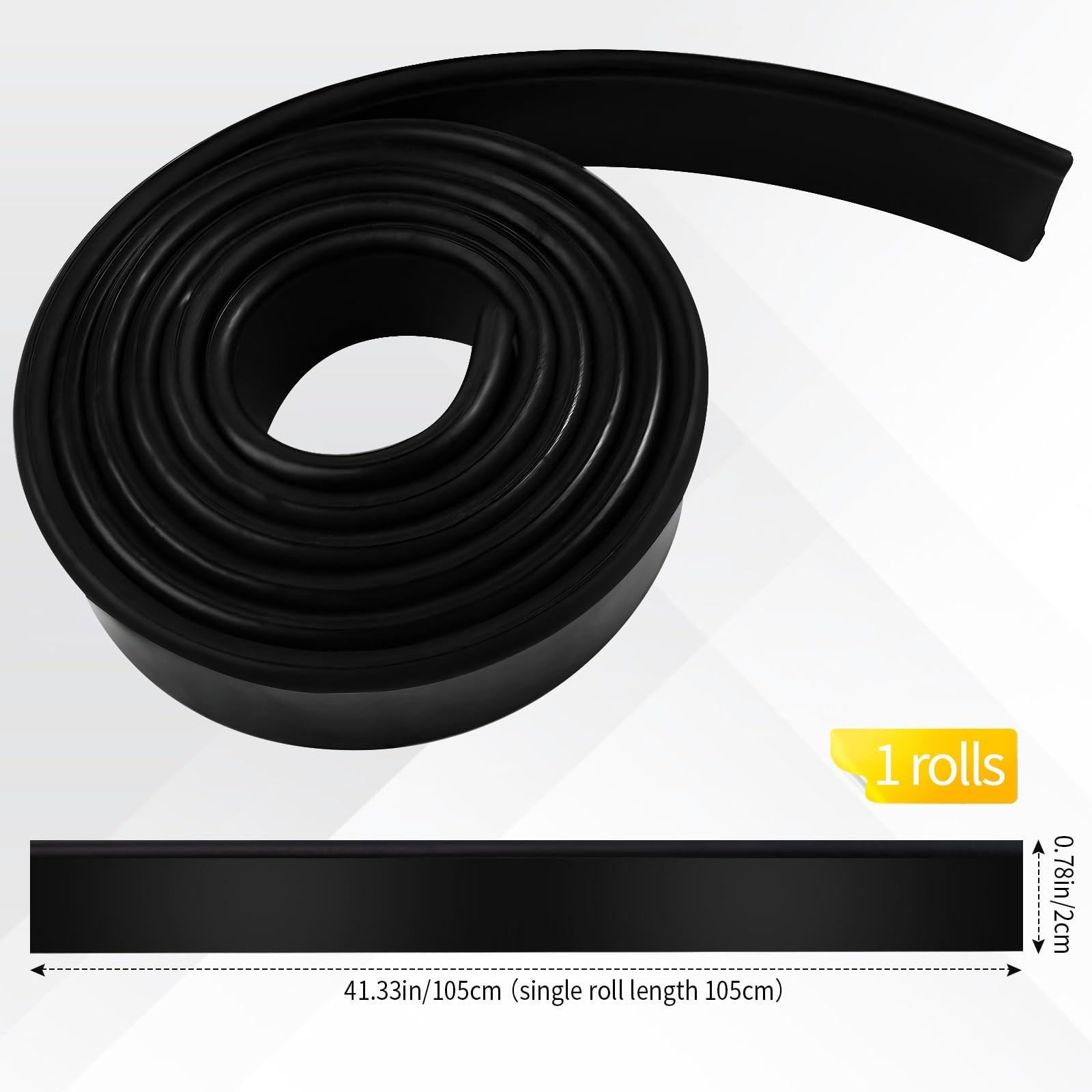 Premium Silicone Squeegee Rubber Replacement - 41in Roll | 41 inches, Black gallery