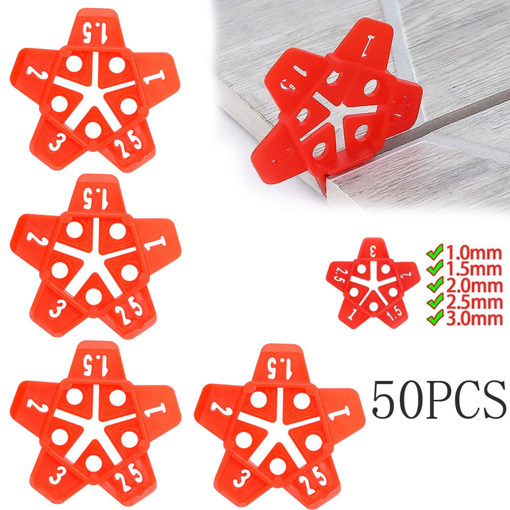 50pcs Tile Leveling System Clips Spacers for Floor Wall 1mm 1.5mm 2mm 2.5mm 3mm