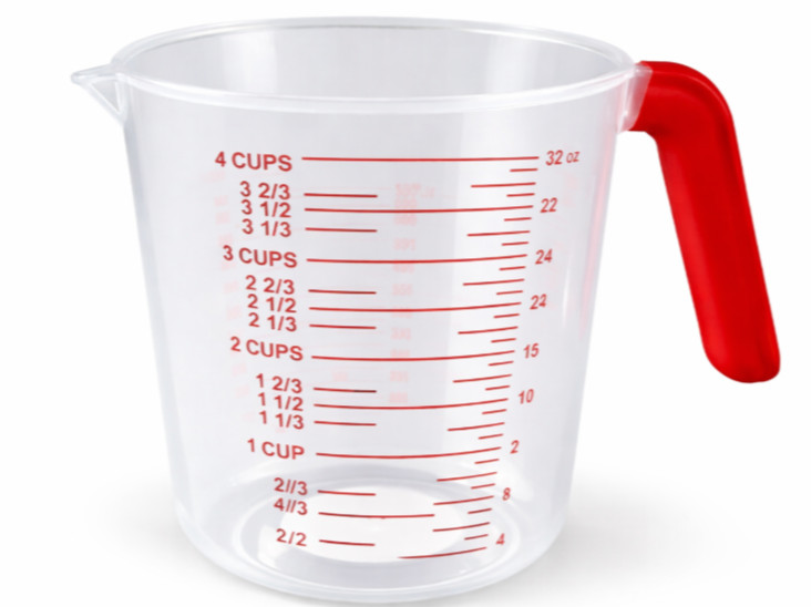 2 PACK Clear Plastic 4 Cup Measuring Cup with Red Handle – 32 oz Kitchen Measure gallery
