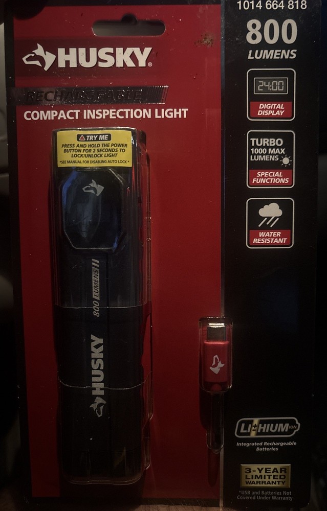 HUSKY Rechargeable Compact Inspection Light - 800 Lumens (Brand New/Unopened)