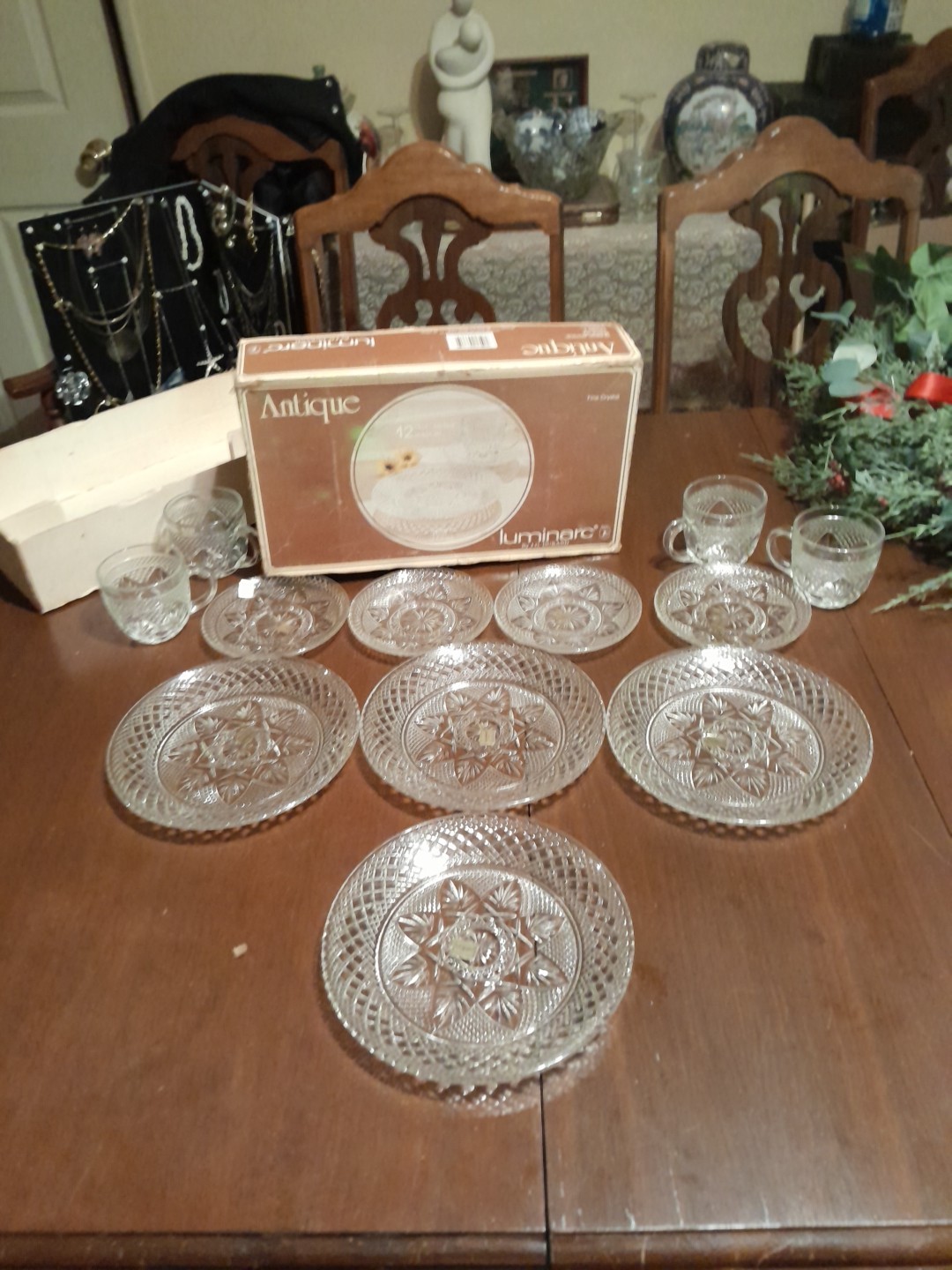 Luminarc J G DURAND ANYTIME CUT CRYSTAL Snack SET 12 Piece NEW gallery