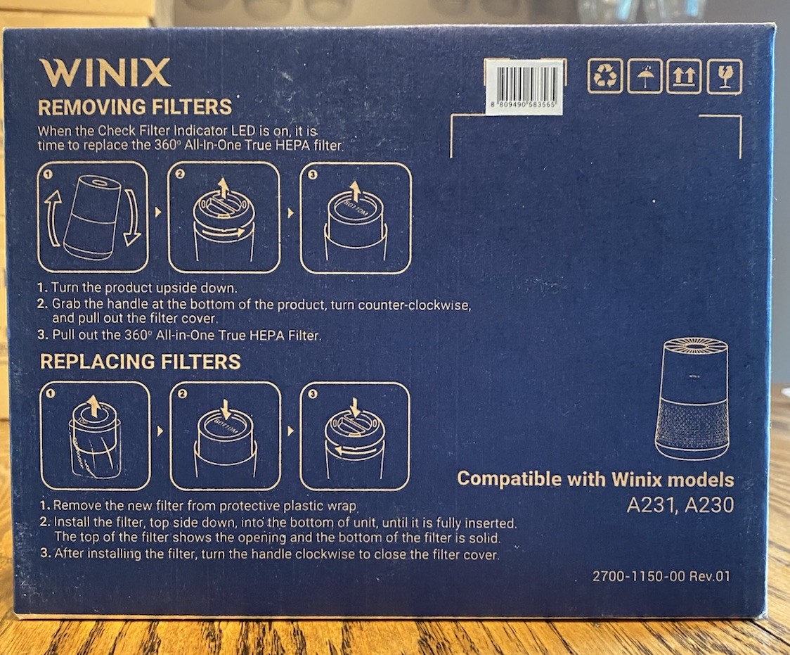 Winix Replacement Filter O, 360° All-in-One True HEPA Fits Winix A231 & A230 NEW gallery