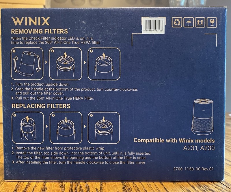 Winix Replacement Filter O, 360° All-in-One True HEPA Fits Winix A231 & A230 NEW gallery