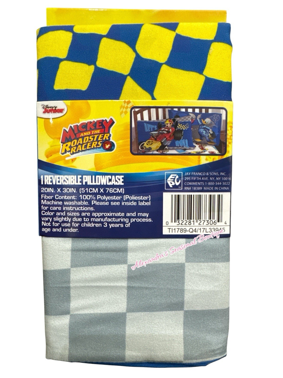 Disney Junior Mickey and The Roadster Racers Reversible Pillowcase 20” x 30” New gallery