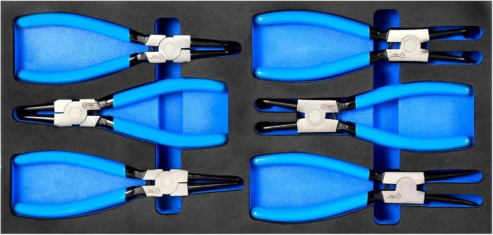Precision 6PCS 7" Snap Ring Pliers Set - Complete 0°/45°/90° Angled Jaw Options