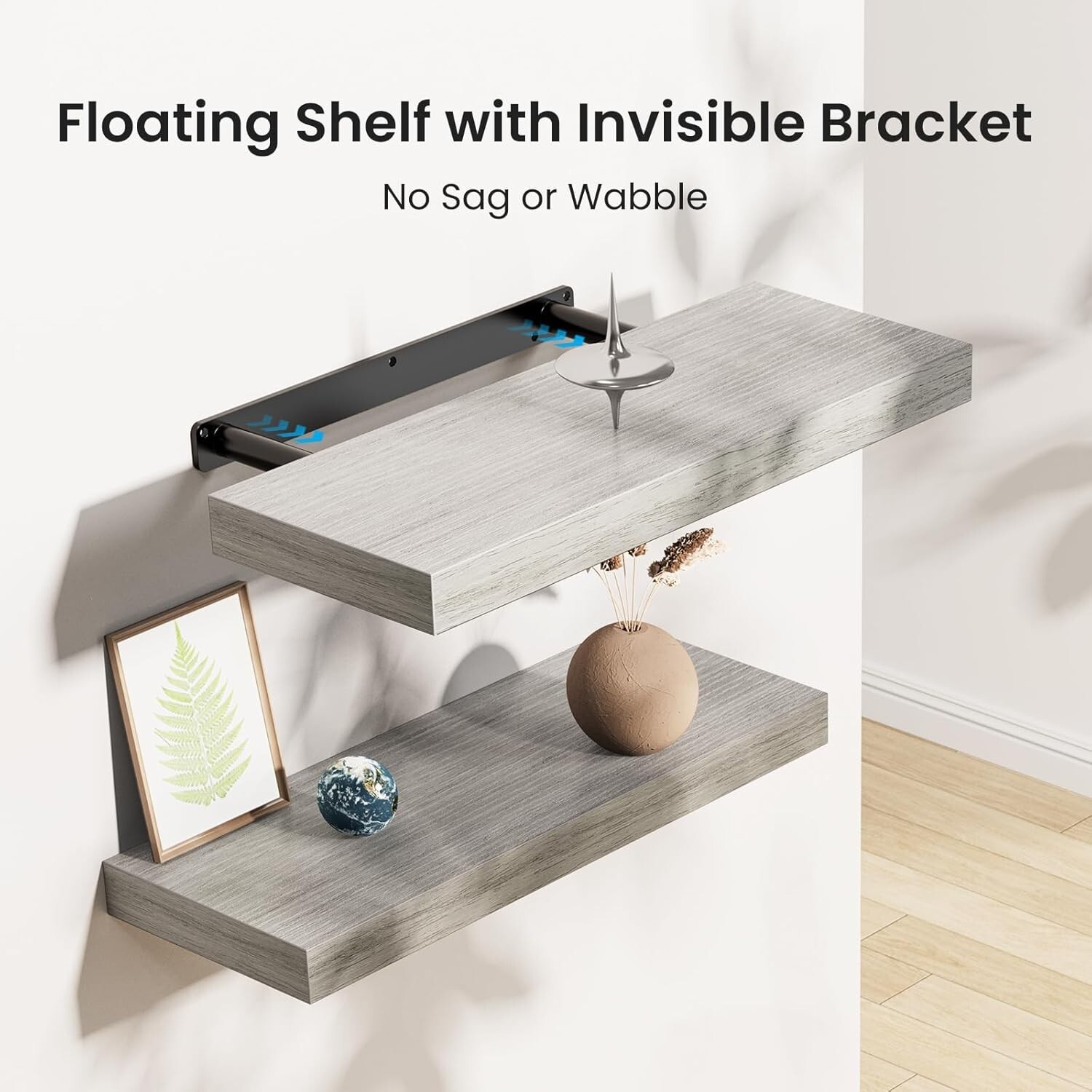 AMADA HOMEFURNISHING Floating Shelves, Wall Shelves for Bathroom/Living Room/Bed gallery