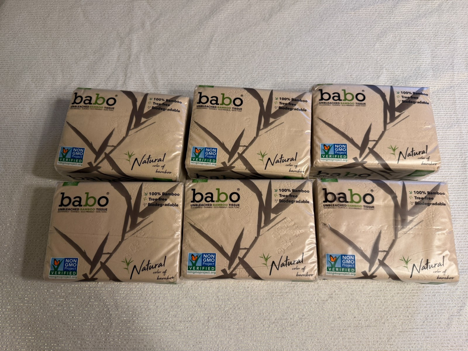 BABO Bamboo Tissue Paper 6 Pack Unbleached Eco Friendly Natural Non GMO gallery