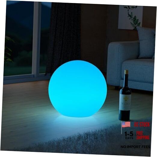 FUYO 12 inch LED Ball Lamp with Remote Rechargeable Waterproof, White 12-inch gallery
