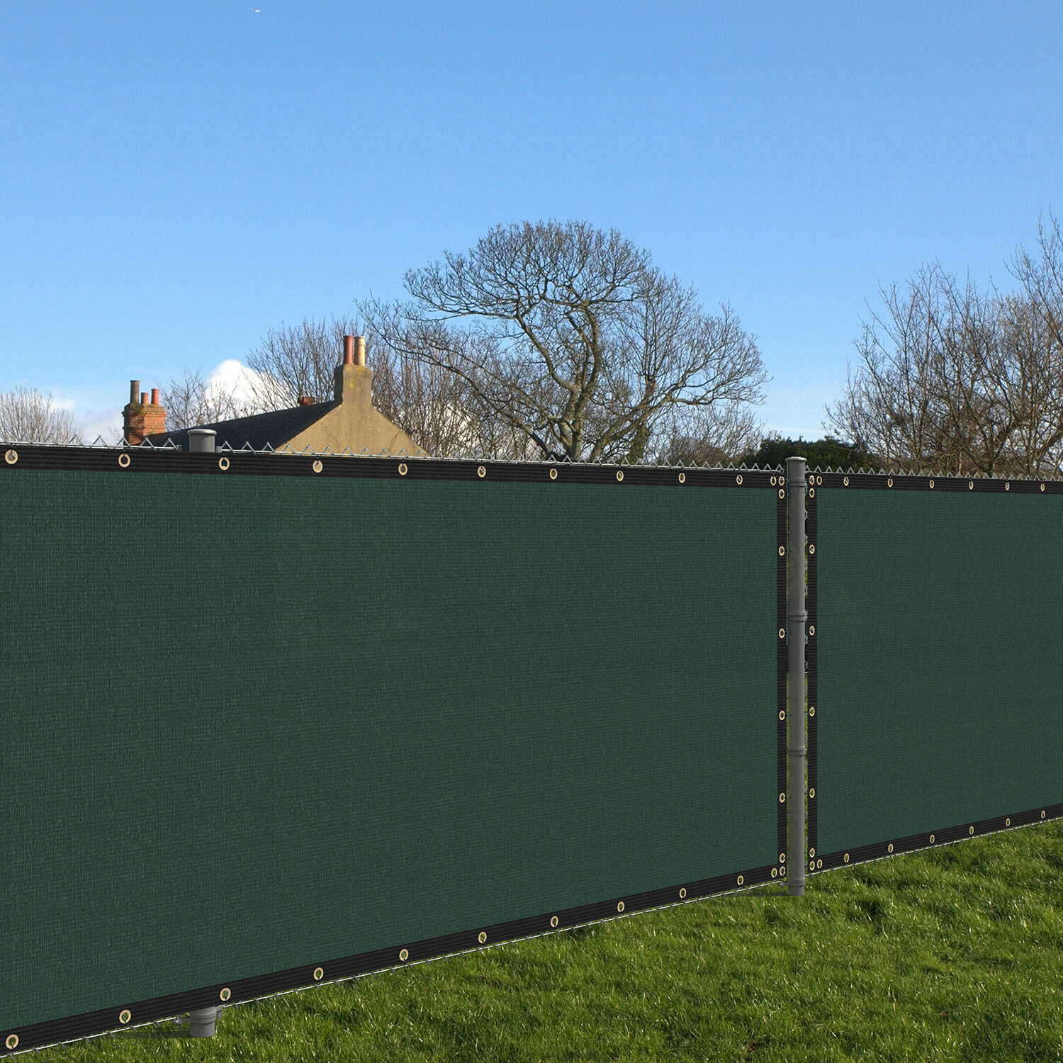 15ft Green Privacy Fence Screen Heavy Duty 180GSM Mesh Net Cover Custom Length gallery