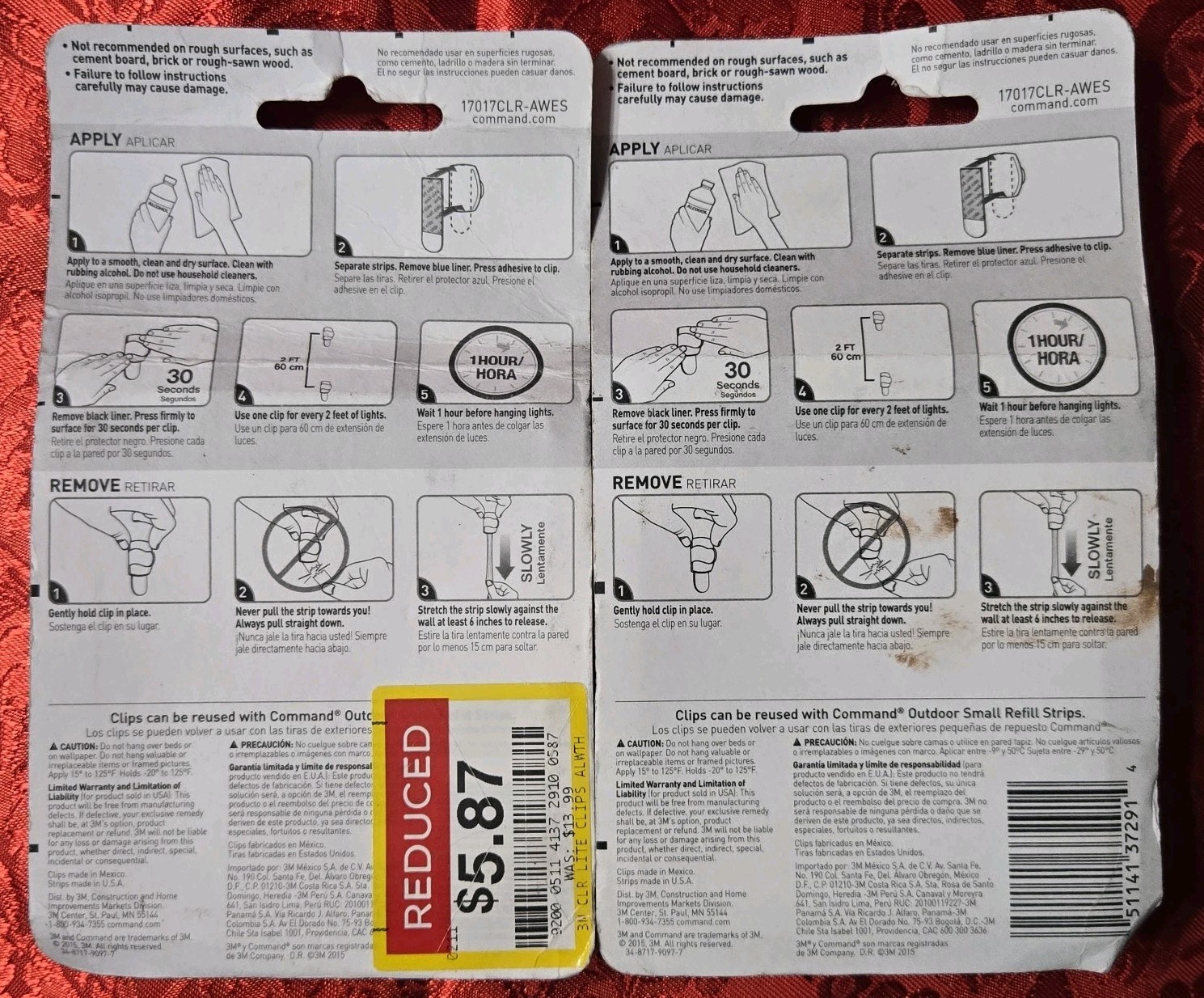 3M Command Outdoor Light Clips 16 Clips 20 Adhesives 2 Pack New Damaged Boxes gallery