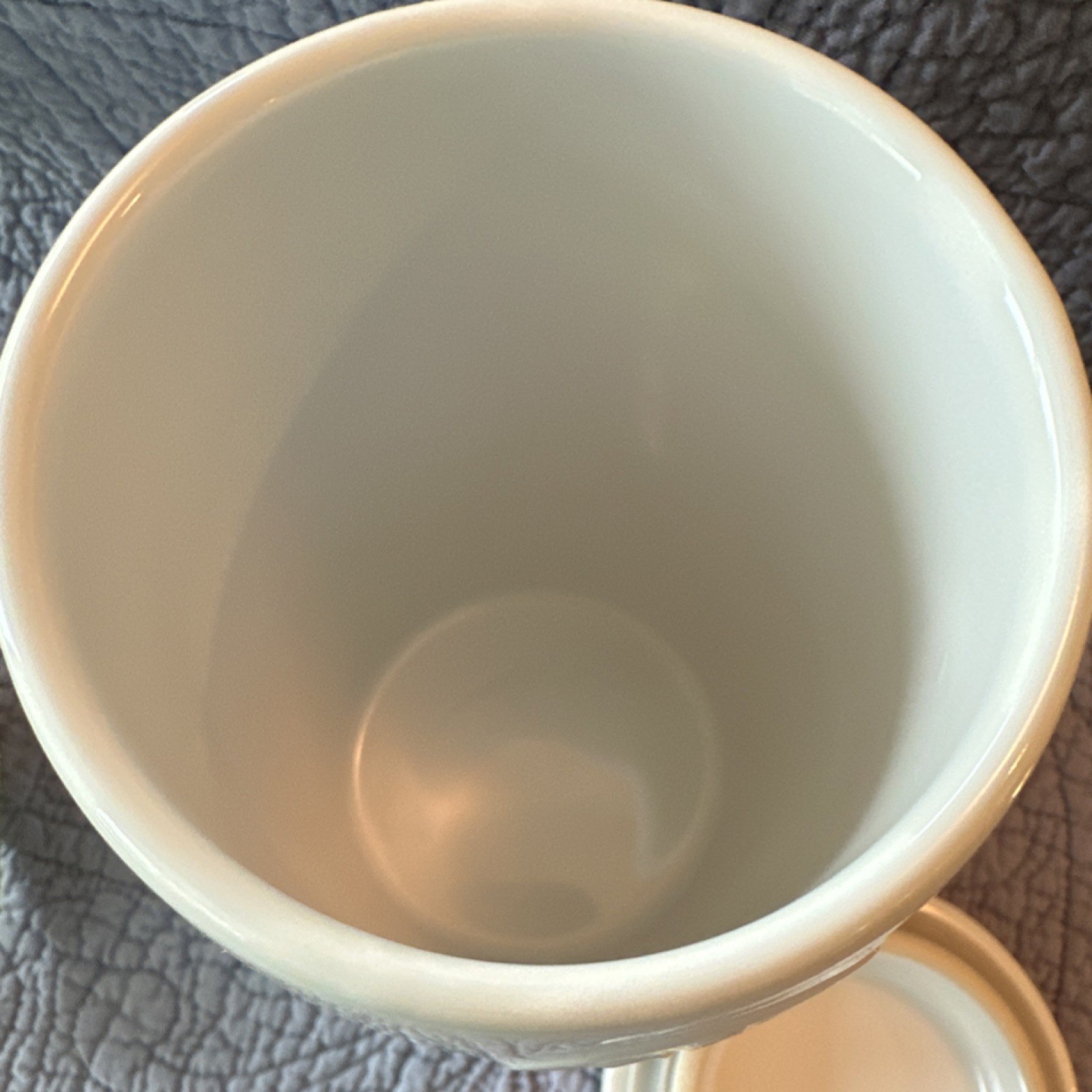 Pampered Chef Ceramic White Cylinder Kitchen Canister 7in with Lid 19C gallery