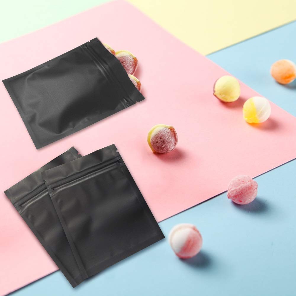 Flat Resealable Bags, 100 Pack Smell Proof Foil Pouch, Black gallery