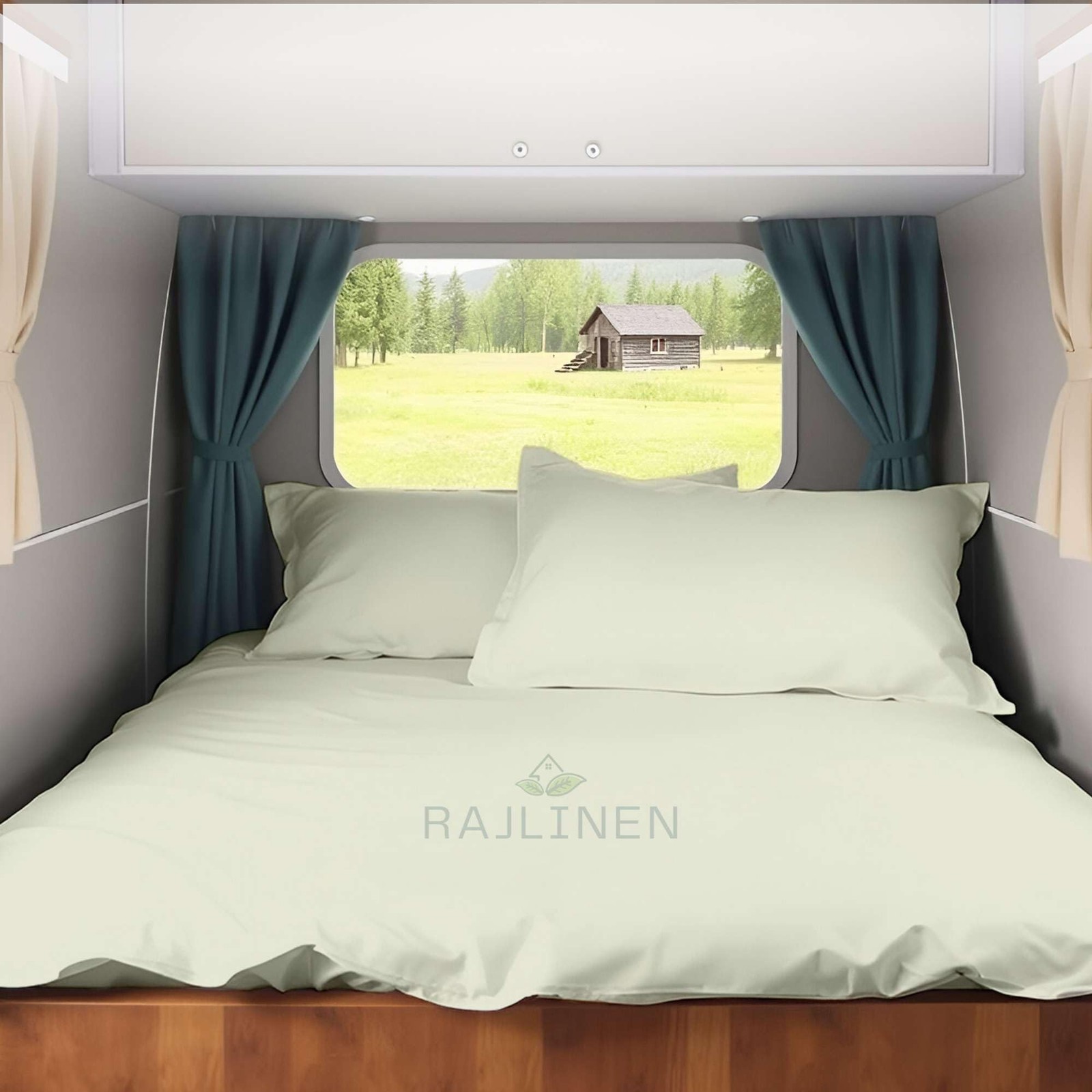 Short Queen RV Camper Sheet Set (60x75) – 100% Egyptian Cotton, Soft & Coo gallery