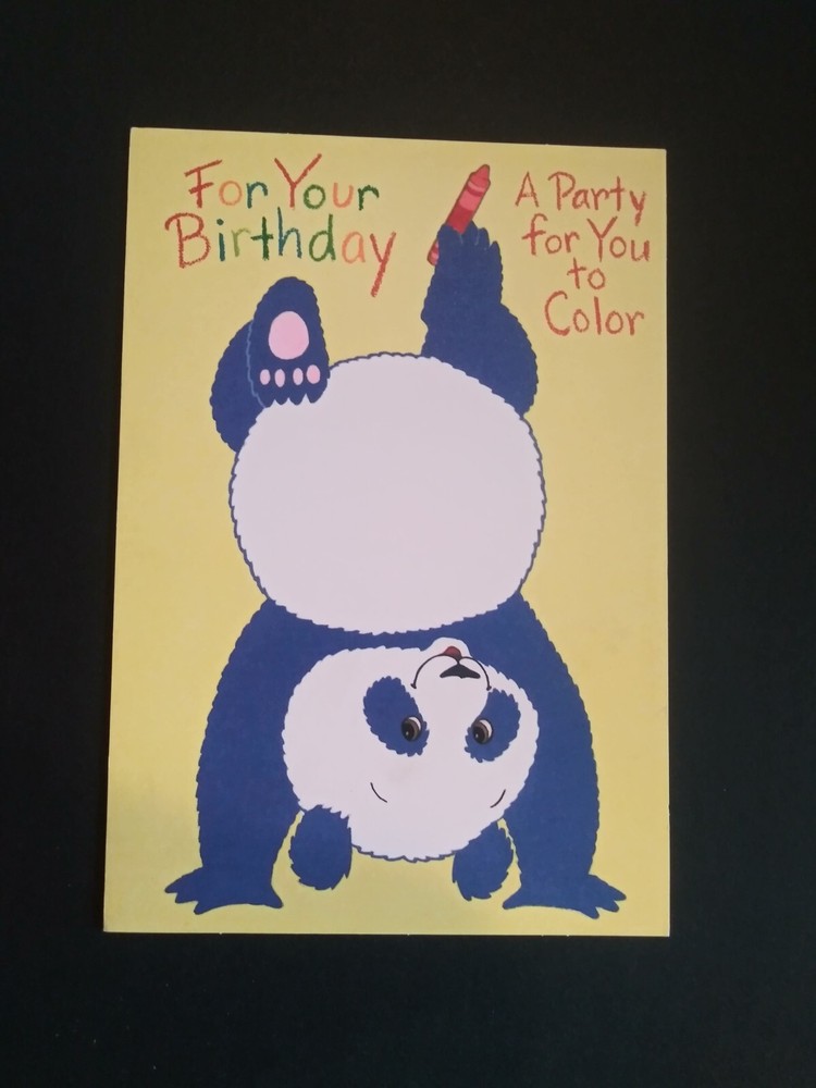 Hallmark Child Panda A Party For You To Color Birthday Card