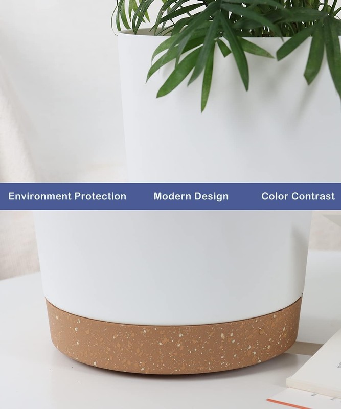 2 Pack 8 Inch Planters for Indoor Plants, Plastic Flower Pots Plant Pots Indoor gallery