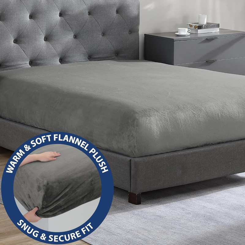 Queen Plush Fur Fitted Sheet - Ultra Soft & Thick Plush Fur - All Season Cozy Wa gallery