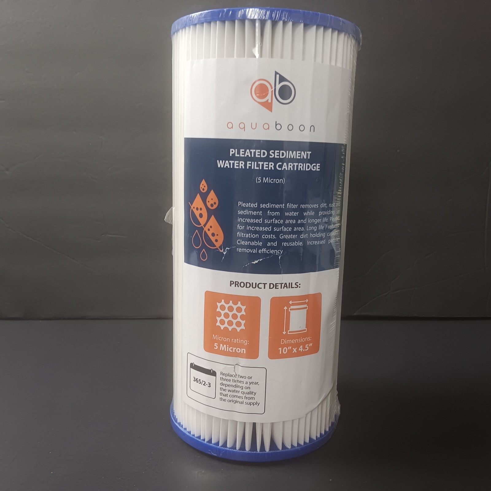 Big Blue 5µm Pleated Washable Sediment Water Filter 10"x4.5" by Aquaboon gallery