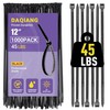 DAQIANG 12 Inch Zip Ties (100 Pack) - 45 lb 12inch 100 Pack （45 Lbs ）, Black gallery