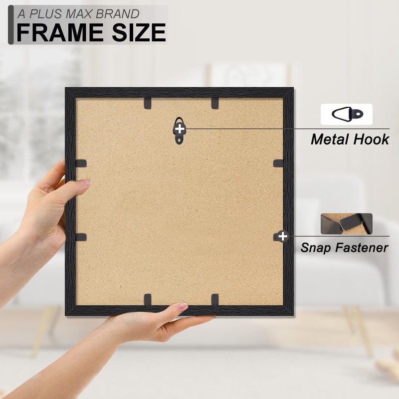 Square 13x13 Frame, Black Engineered Wood Picture Frame for 13 x 13 Picture P... gallery