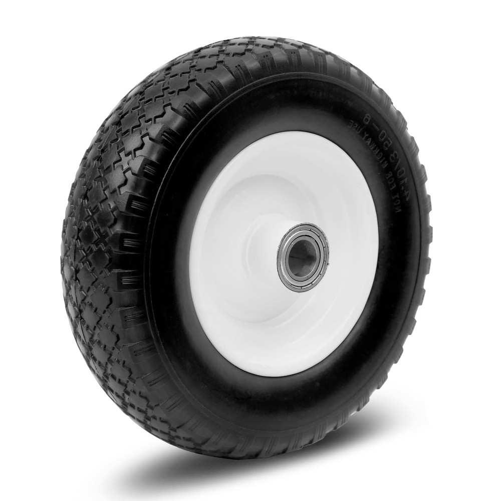 MaxxHaul 12" Flat Free Solid Polyurethane 1 Count (Pack of 1), Black