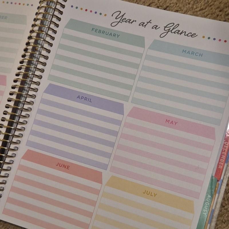 12-Month Teacher Planner Multicolor Spiral Bound Tabs Stickers gallery