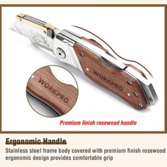 WORKPRO Folding Utility Knife w/10 Blades Heavy Duty Cutter Quick Blade Change