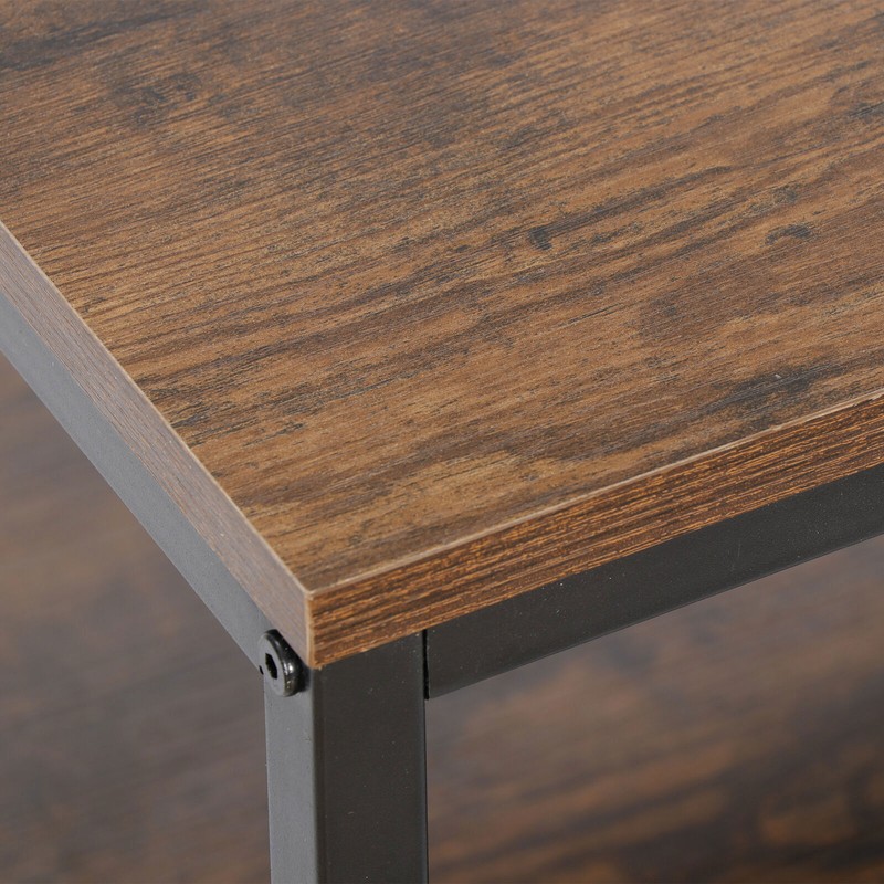 2-Tier Industrial Coffee Table Rectangle TV Stand Side End Table w/Storage Shelf gallery