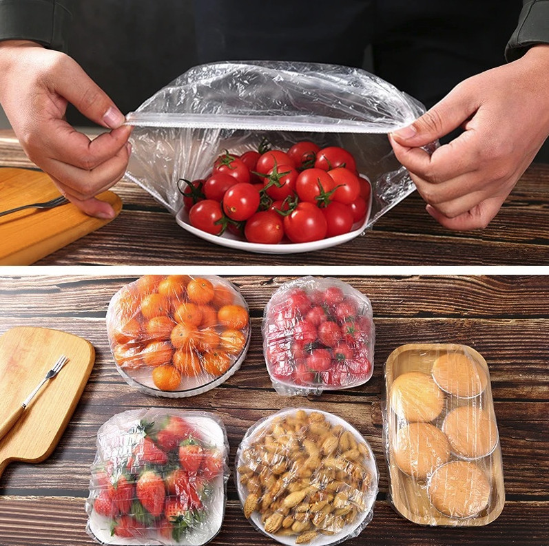 100PCS Reusable Elastic Food Covers: Plastic Wrap Bowl Lid Kitchen Saver - NEW gallery